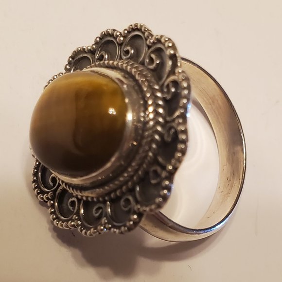 TIGER EYE STERLING SILVER  RING - Picture 8 of 8